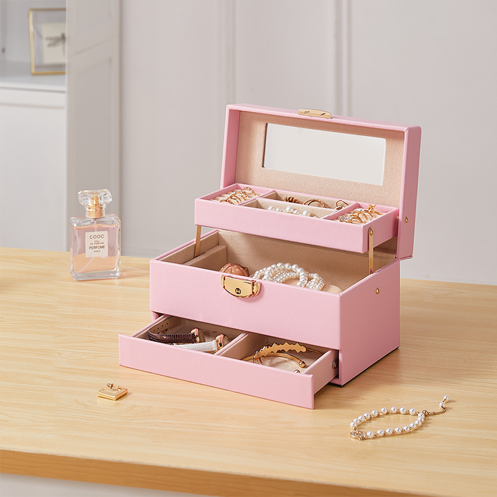 3-Layer Jewellery Box with Portable Travel Case